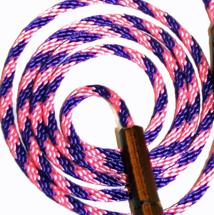 1/4 Solid Braid (Round) Long Line / Check Cord Pink/Purple Spiral