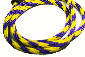 1/4 Solid Braid (Round) Long Line / Check Cord Purple/Yellow Spiral
