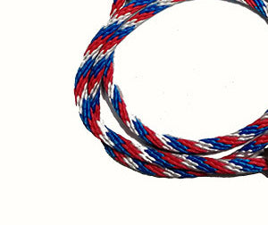 red white and blue braided fishing line 1/4 Solid Braid (Round) Long Line / Check Cord Red/White/Blue