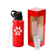 Load image into Gallery viewer, 32oz Engraved Hydro Water Bottle Dog Breed or Paw Dog Breeds A-B