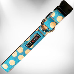 Polka Dot Dog Collars, Leads, and Bows - Tan Dots - 2 Styles