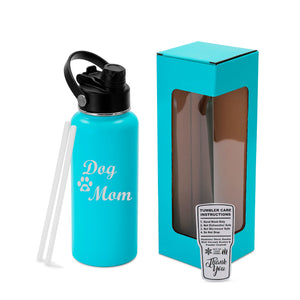 32oz Engraved Hydro Water Bottle Dog Mom or Dog Dad