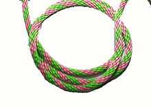 Load image into Gallery viewer, 1/4 Solid Braid (Round) Long Line / Check Cord Lime Green/Pink Spiral