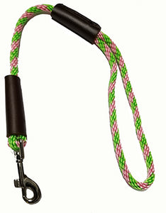 1/4" Solid Braid (Round) Traffic Lead-Lime green/Pink Spiral