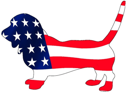 USA Basset Hound Dog Decal