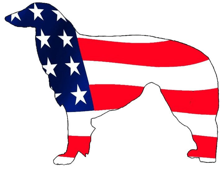 USA Borzoi Dog Decal