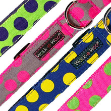 Load image into Gallery viewer, Polka Dot Dog Collars, Leads, and Bows - Neon - 4 Styles