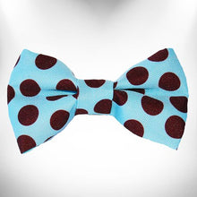 Load image into Gallery viewer, Polka Dot Dog Collars, Leads, and Bows on Blue - 5 Styles