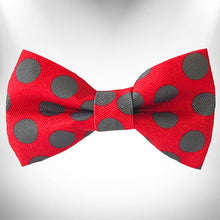 Load image into Gallery viewer, Polka Dot Dog Collars, Leads and Bows on Red - 3 Styles