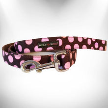 Load image into Gallery viewer, Polka Dot Dog Collars, Leads, and Bows on Brown - 4 Styles