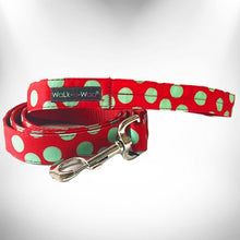 Load image into Gallery viewer, Polka Dot Dog Collars, Leads and Bows on Red - 3 Styles