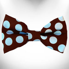 Load image into Gallery viewer, Polka Dot Dog Collars, Leads, and Bows on Brown - 4 Styles