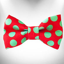 Load image into Gallery viewer, Polka Dot Dog Collars, Leads and Bows on Red - 3 Styles