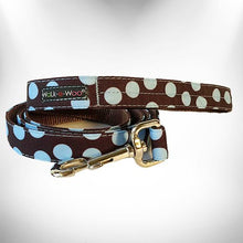 Load image into Gallery viewer, Polka Dot Dog Collars, Leads, and Bows on Brown - 4 Styles