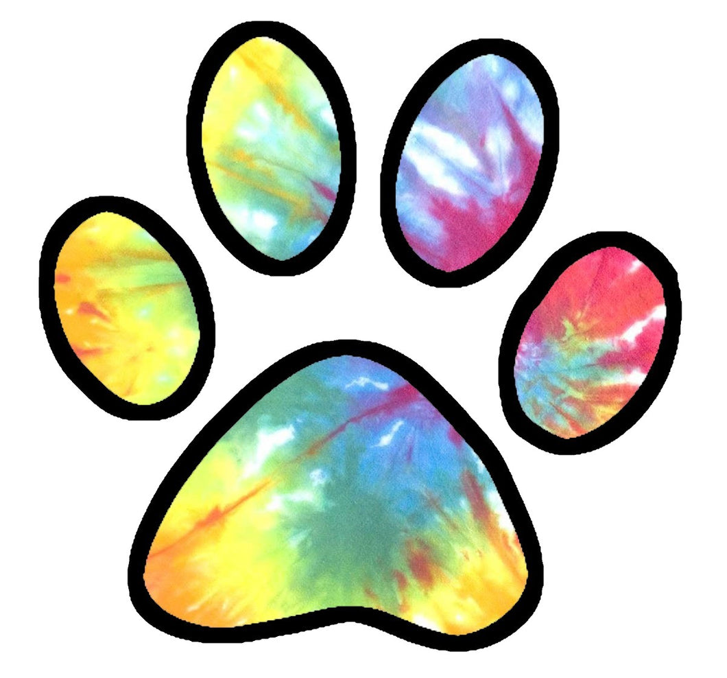 Tie Dye Paw Decal Light Color