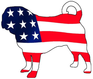 USA Pug Dog Decal
