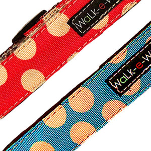 Polka Dot Dog Collars, Leads, and Bows - Tan Dots - 2 Styles