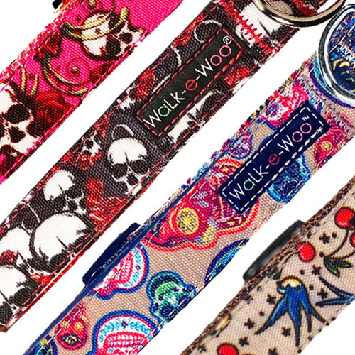 Tattoo Dog Collars, Leads, and Bows - 4 Styles