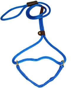 3/8" Solid Braid Martingale Style Lead Pacific Blue