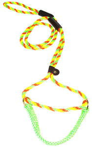 3/8" Solid Braid Martingale Style Lead Twisted Citrus