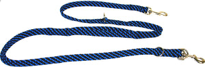 5/8" Multi Purpose Leash Black/Blue Spiral