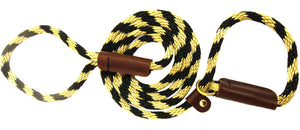 3/8" Solid Braid Slip Lead Black/Gold Spiral