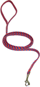 1/4" Flat Braid Snap Lead Blue/Orange Spiral