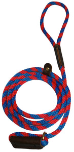 3/8" Solid Braid Slip Lead Blue/Orange Spiral