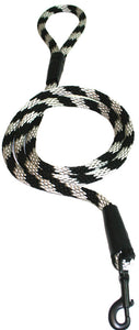 Black Ops Collection 1/2" Solid Braid Snap Lead  Black/Silver Spiral