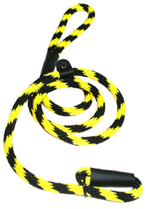 Black Ops Collection 1/2" Solid Braid Slip Lead  Black/Yellow Spiral