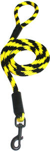 Black Ops Collection 1/2" Solid Braid Snap Lead  Black/Yellow Spiral