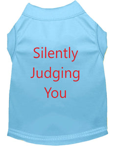 Silently Judging You Dog Shirt Baby Blue