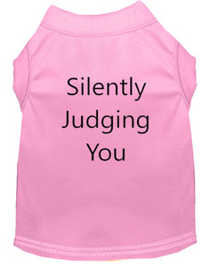 Silently Judging You Dog Shirt Baby Pink