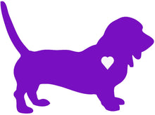 Load image into Gallery viewer, Heart Basset Hound Dog Decal