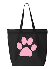 Load image into Gallery viewer, Paw Print- Black Embroidered Canvas Tote