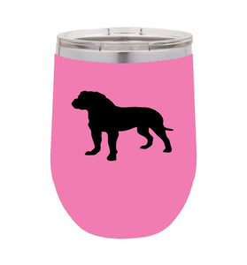 Bull Mastiff 12 oz Vacuum Insulated Stemless Wine Glass