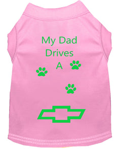 Baby Pink Dog Shirt- My Dad/ Mom Drives A