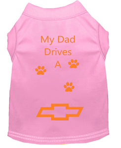 Baby Pink Dog Shirt- My Dad/ Mom Drives A