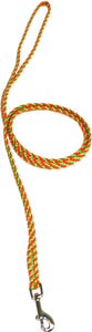 1/4" Flat Braid Snap Lead Lime Green/Orange Spiral