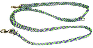 5/8" Multi Purpose Leash Lime Green/Purple Spiral