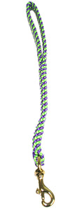5/8" Flat Braid Traffic Lead Lime Green/Purple Spiral