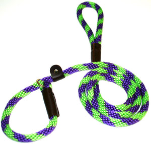 1/2" Solid Braid Slip Lead Lime Green/Purple Spiral