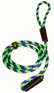 3/8" Solid Braid Slip Lead Lime Green/Purple Spiral