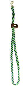 1/4" Flat Braid Grooming Loop Lime Green/Purple Spiral