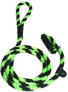 Black Ops Collection 1/2" Solid Braid Slip Lead  Black/Lime Green Spiral