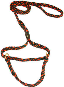 5/8" Flat Braid Martingale Style Lead Orange Camouflage