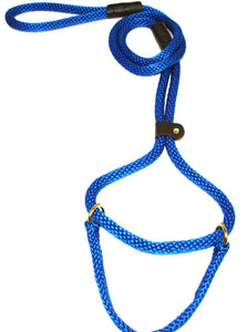 1/2" Solid Braid Martingale Style Lead Pacific Blue