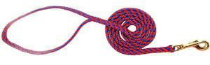 1/4" Flat Braid Snap Lead Pacific Blue/Red Spiral