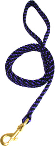 5/8" Flat Braid Snap Lead Purple/Black Spiral