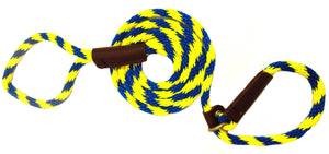 3/8" Solid Braid Slip Lead Pacific Blue/Yellow Spiral